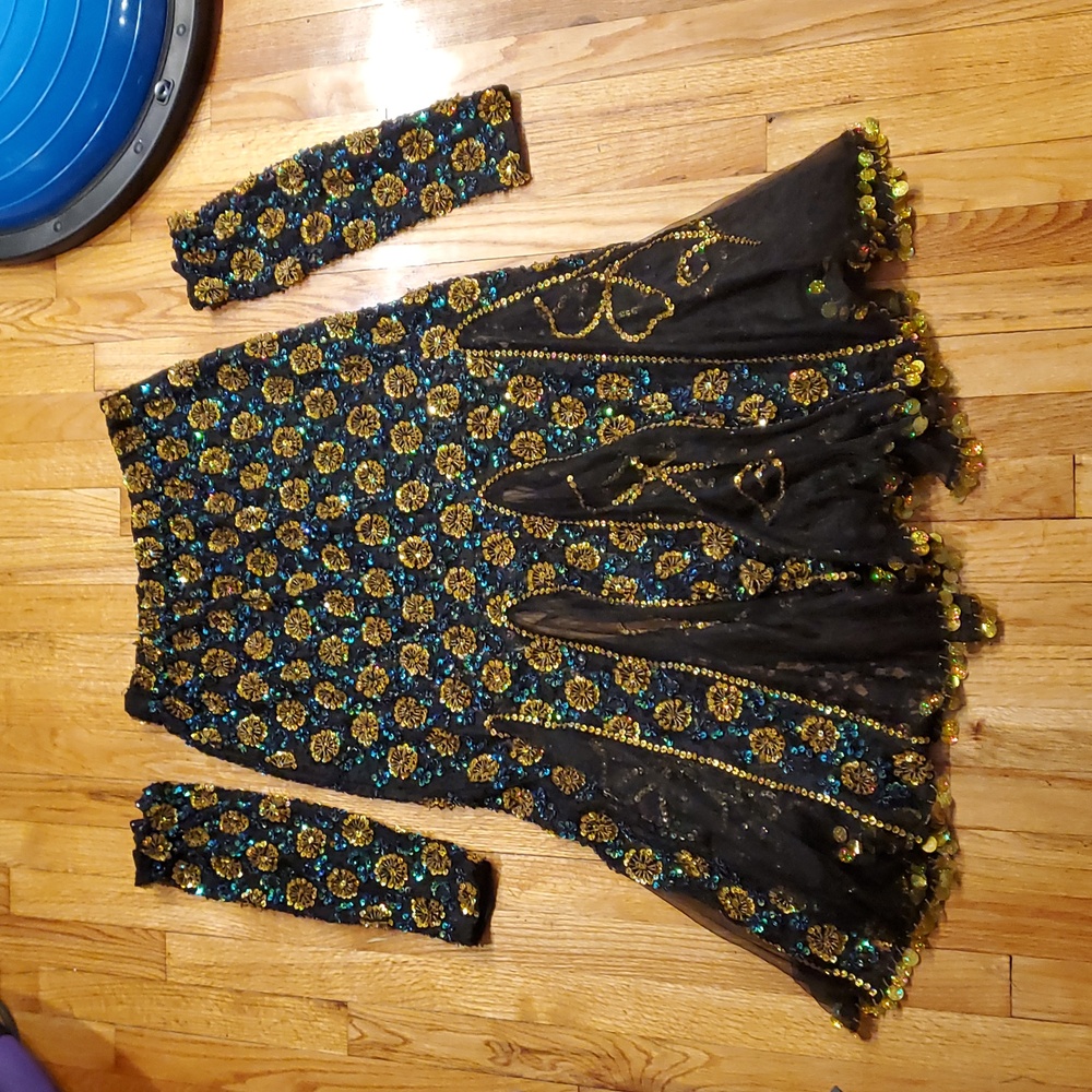 Vintage Sequin Bellydance Skirt Set